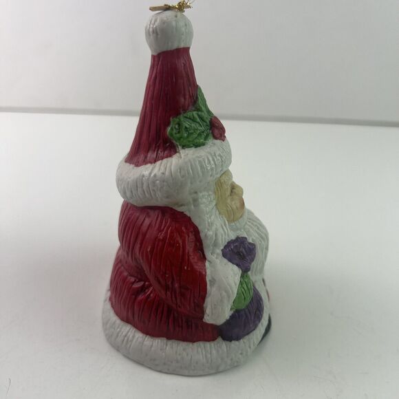 Vintage 1994 Artmark Hand Painted Porcelain Santa Claus Ornament Bell Christmas - Picture 4 of 8